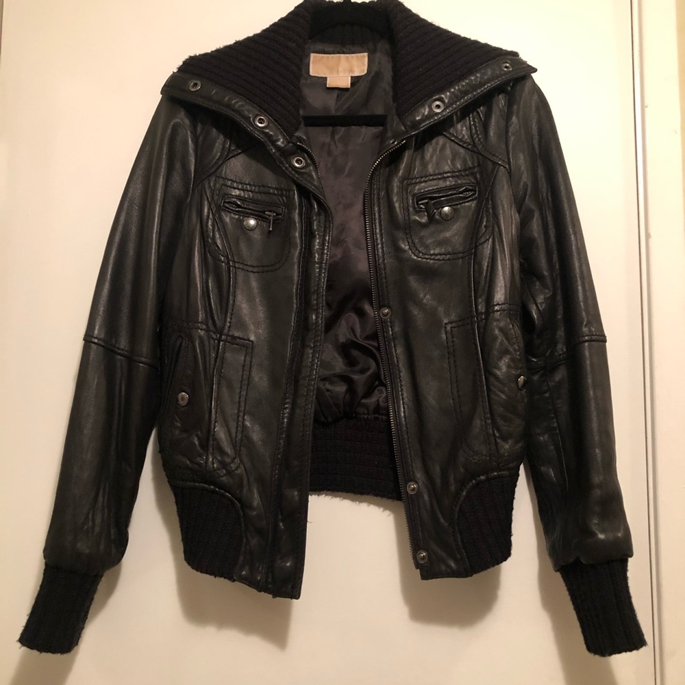 MICHAEL by Michael Kors Black Leather Jacket
